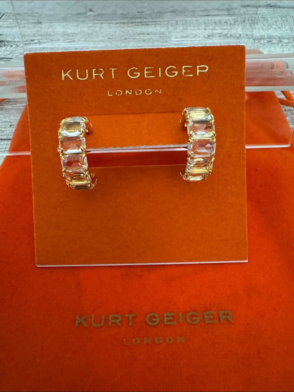 Kurt Geiger Crystal Hoop Earrings NWT